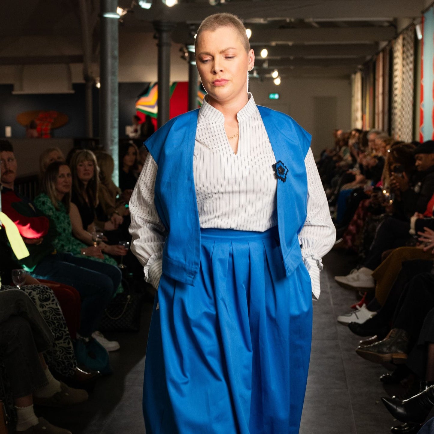 Mari Top/Waistcoat in Cornflower Blue