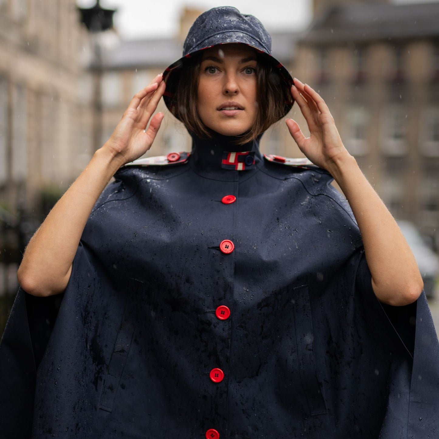 Nadia Cape Navy/Silk