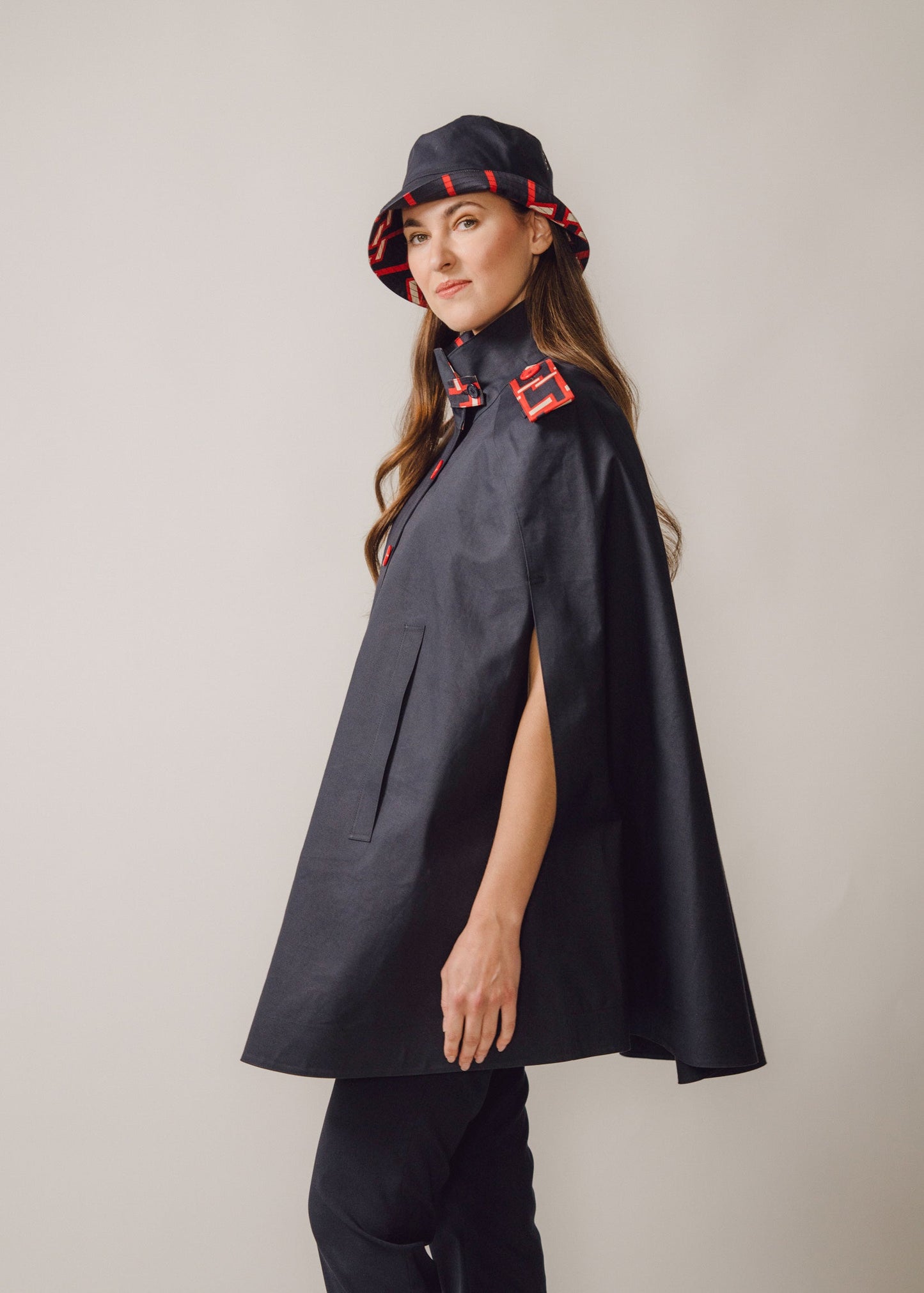 Nadia Cape Navy/Silk