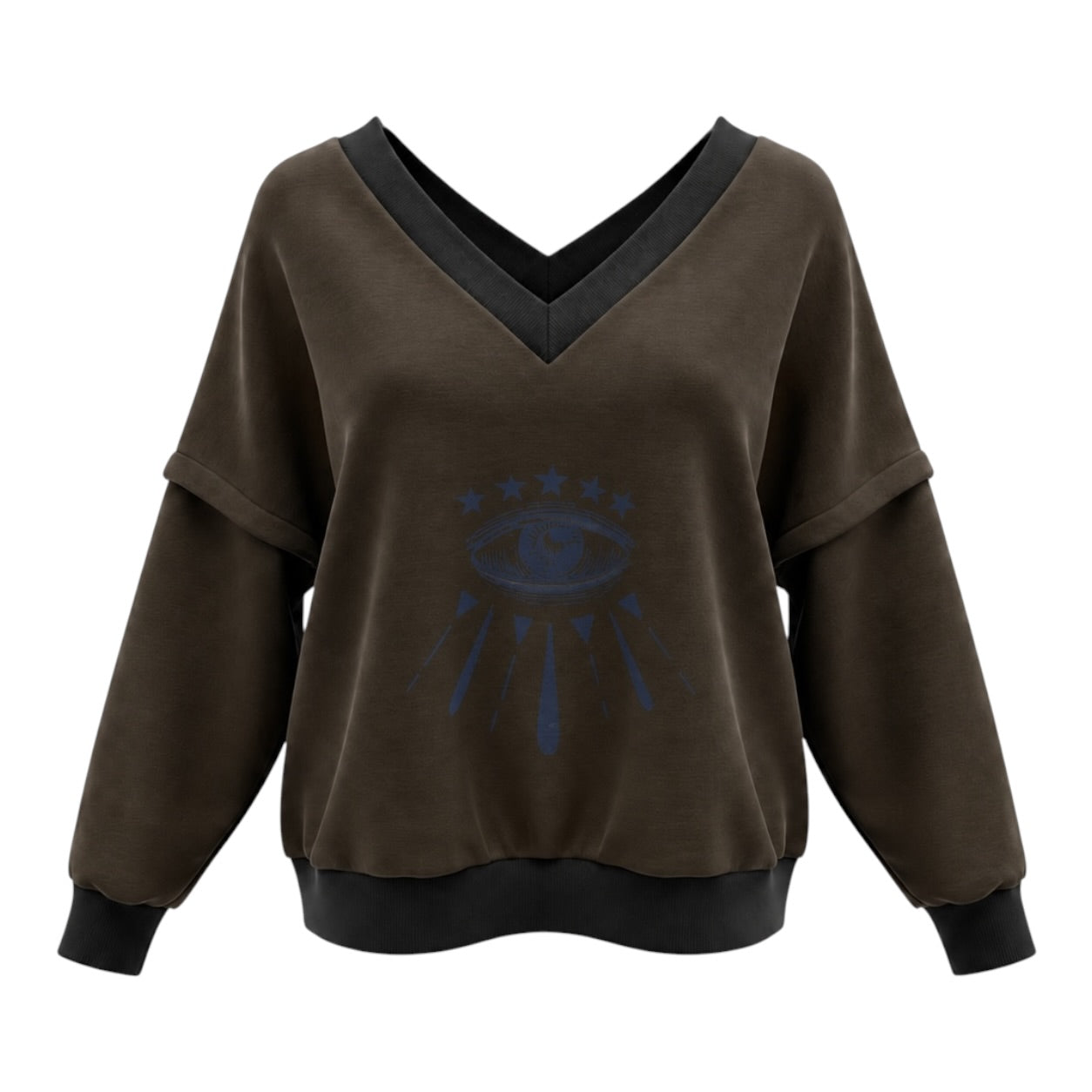 Victoria V-Neck Sweatshirt – Starry Eye Khaki