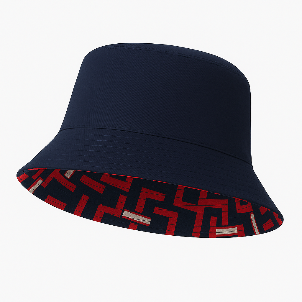 Rosa Bucket Hat Navy Silk