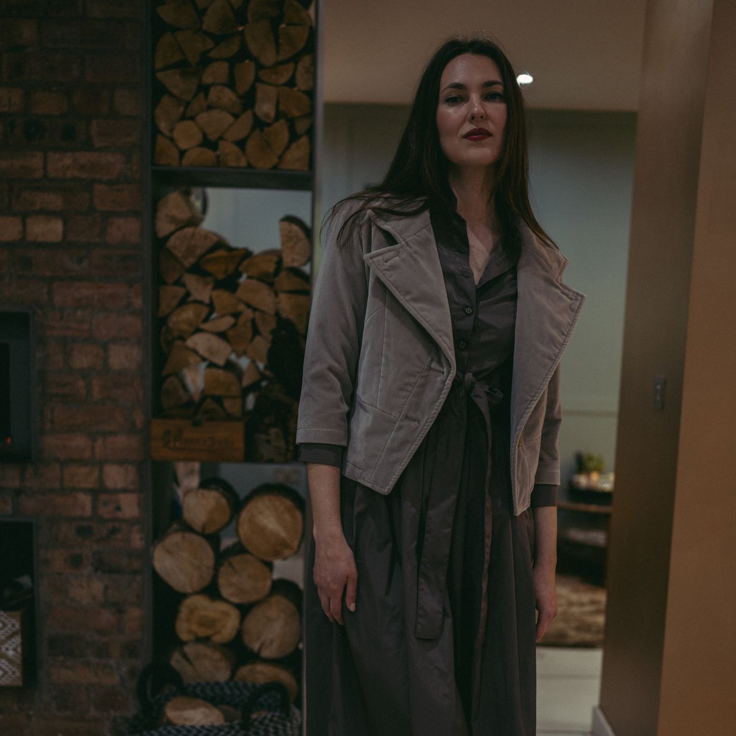 Elena Jacket Grey Velvet