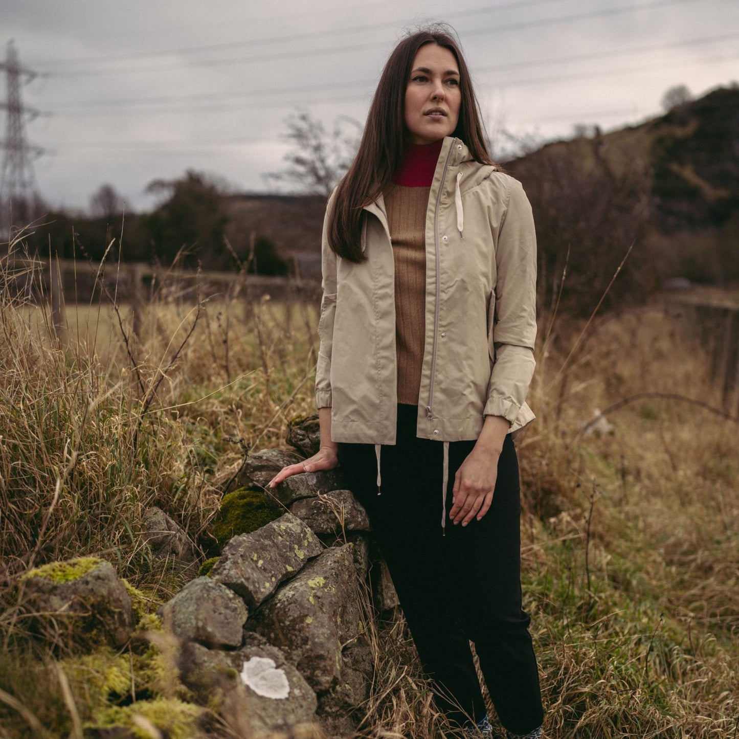 Luisa Water Repellent Jacket in Beige