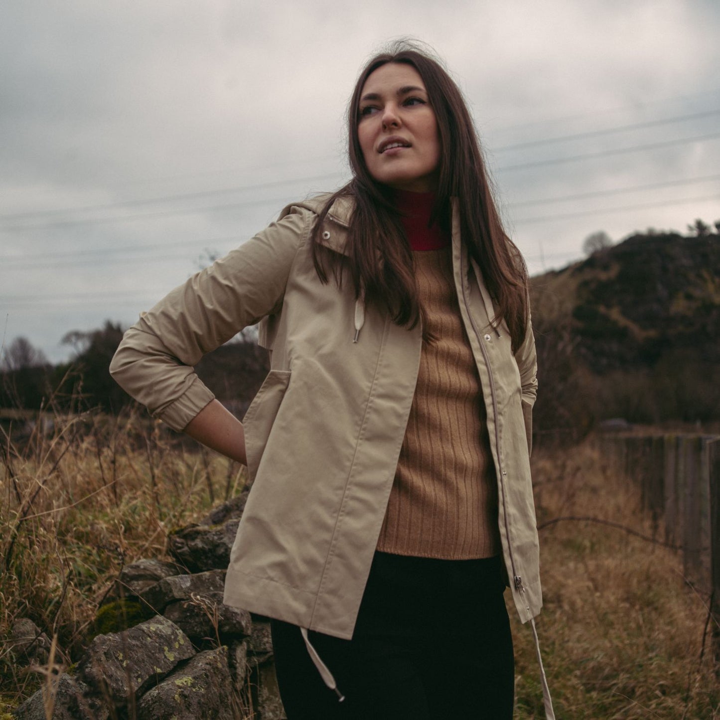 Luisa Water Repellent Jacket in Beige