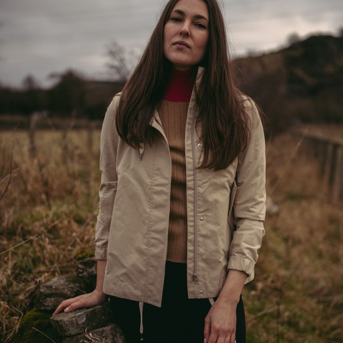 Luisa Water Repellent Jacket in Beige