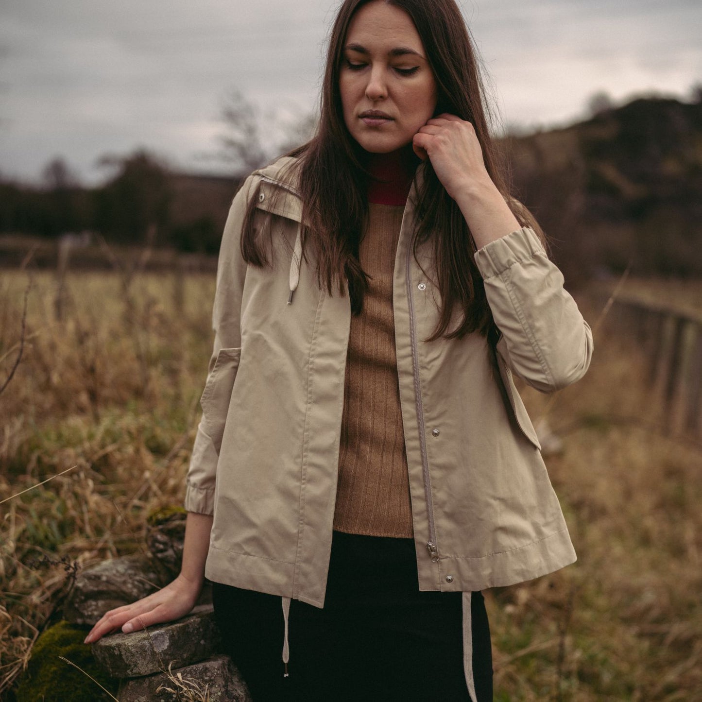 Luisa Water Repellent Jacket in Beige