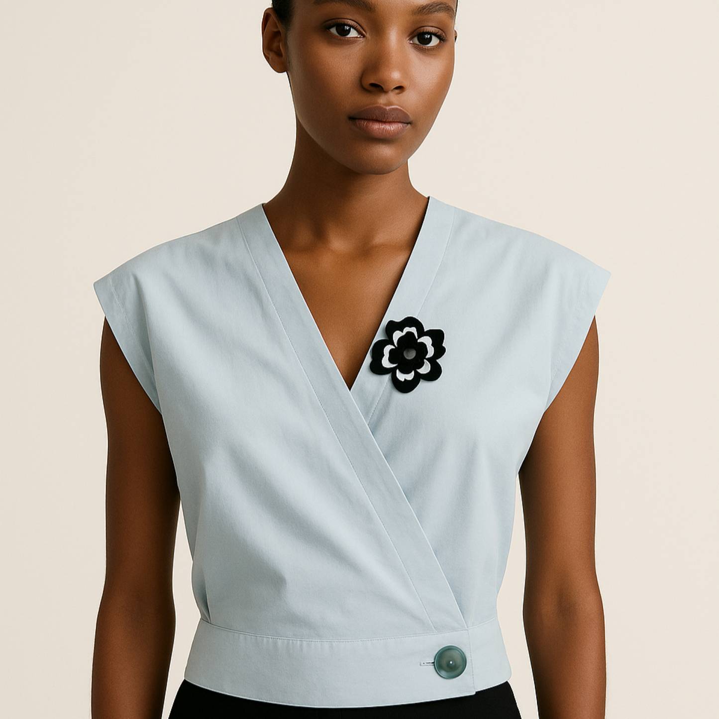 Mari Top/Waistcoat in Light Blue