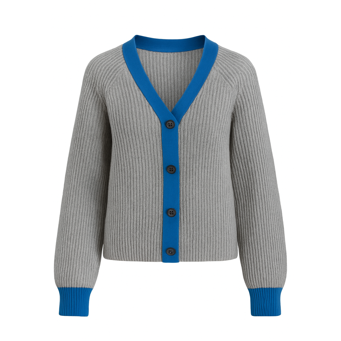 Michelle Wool Cardigan Grey & Blue