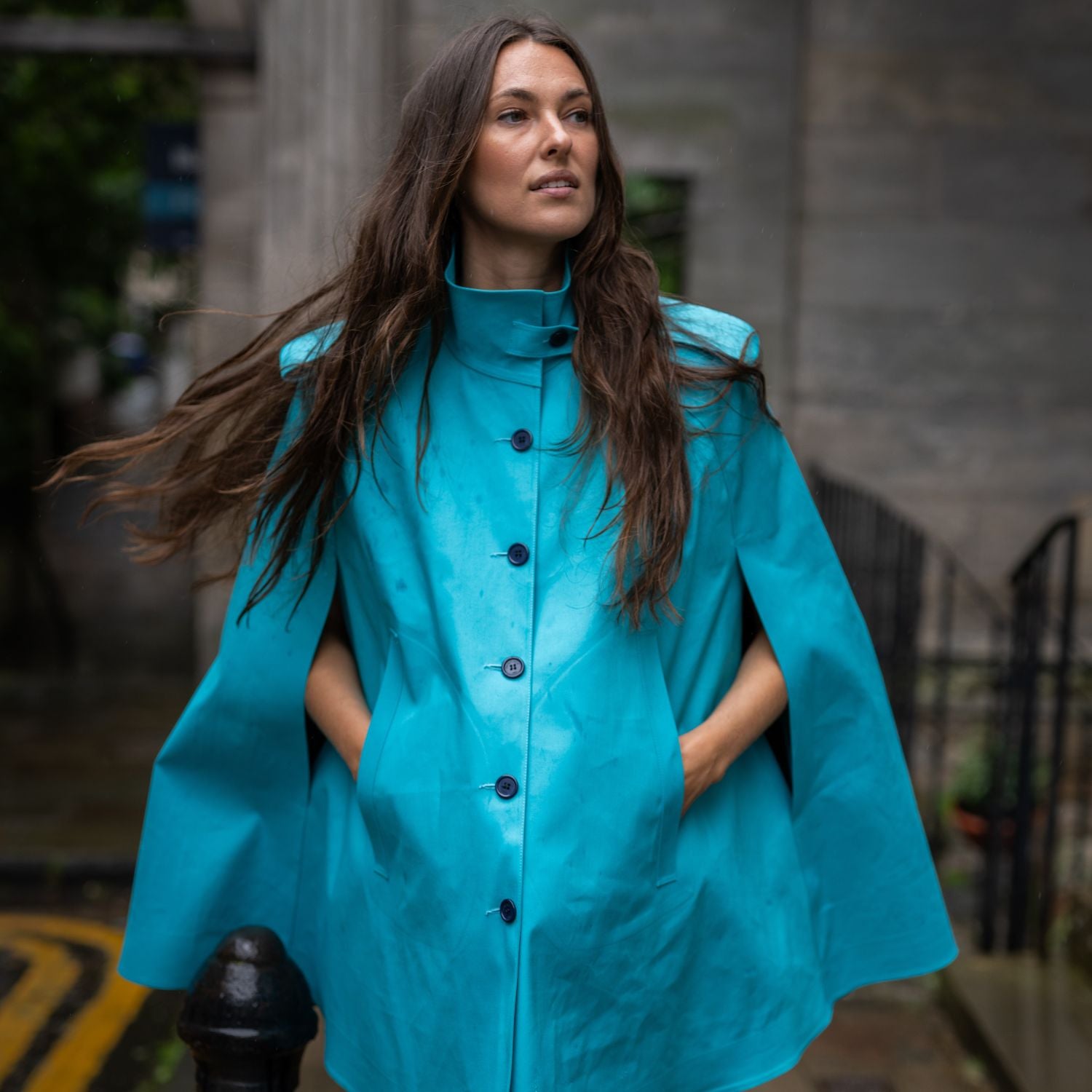 Nadia in Light Blue - Women's Luxury Cape - Beira