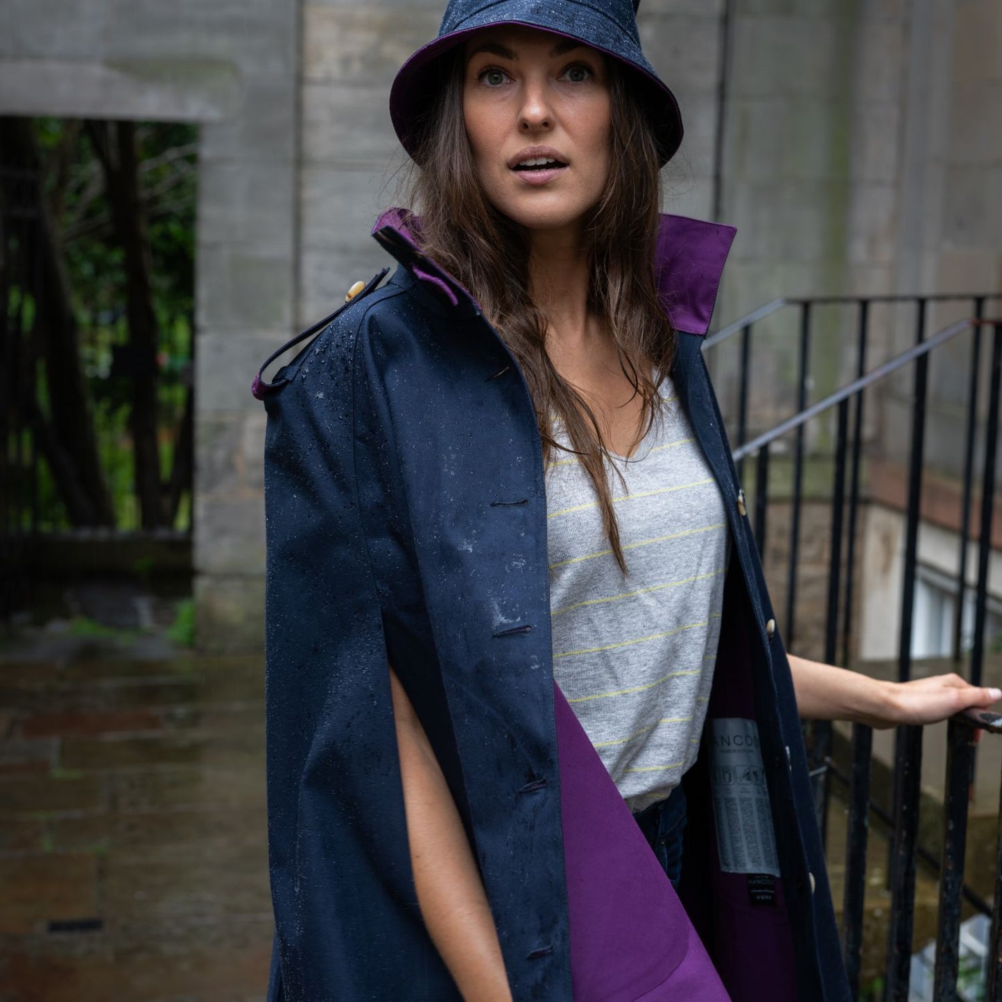 Nadia Cape Navy/Purple