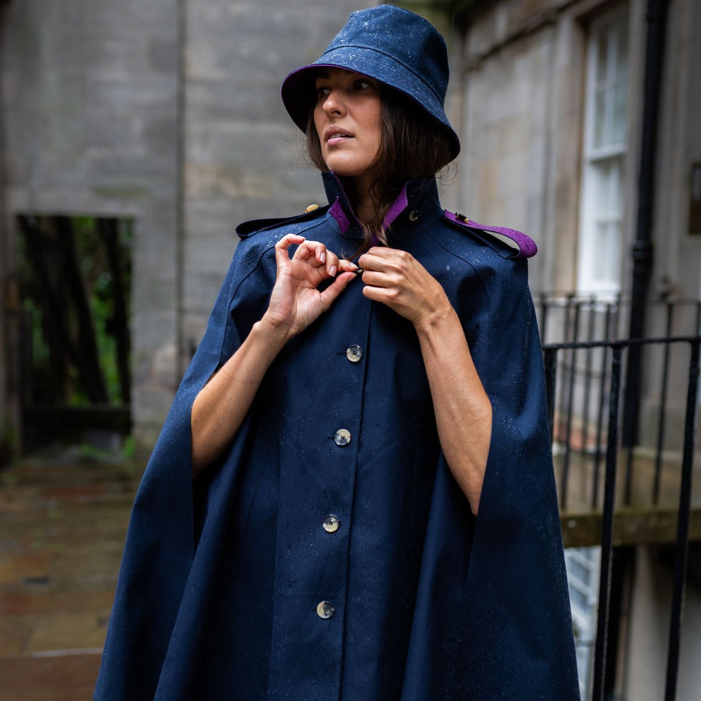 Nadia Cape Navy/Purple