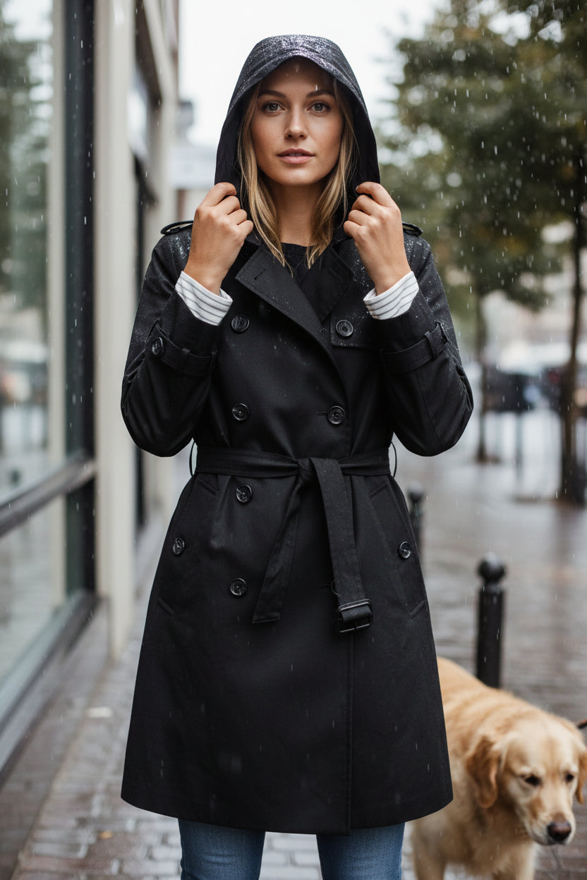 Frida Waterproof Raincoat – Black
