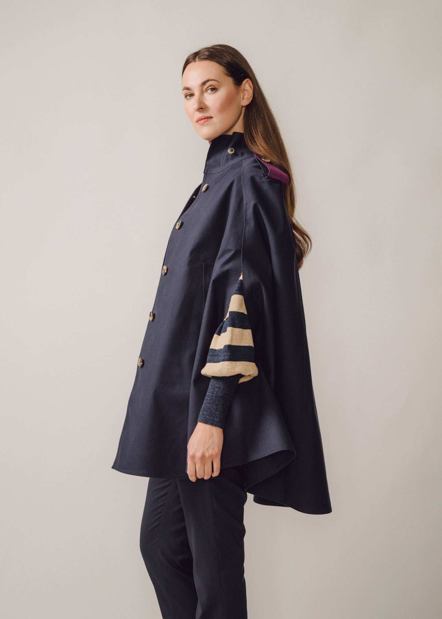 Nadia Cape Navy/Purple