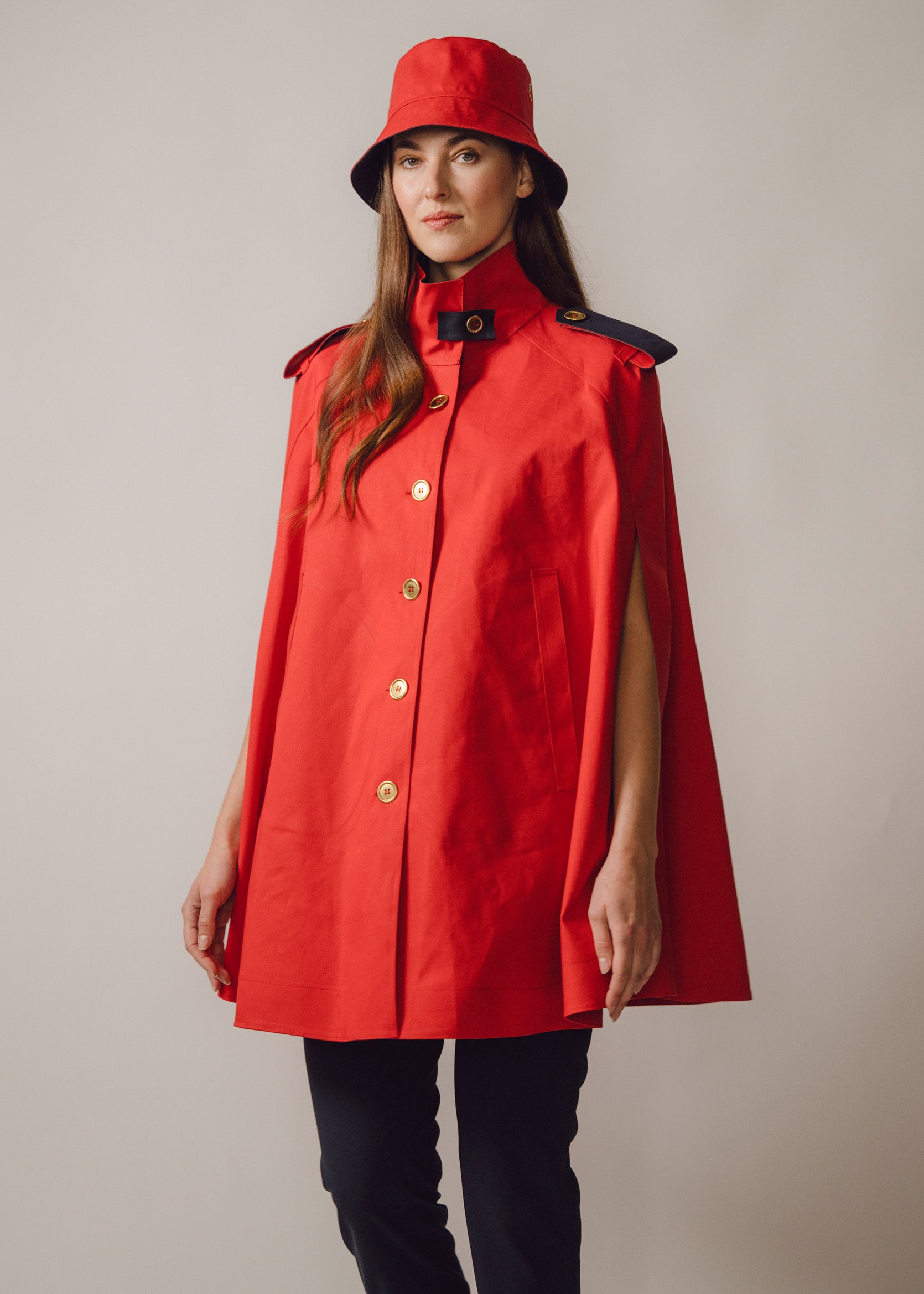 Cape deals coat red