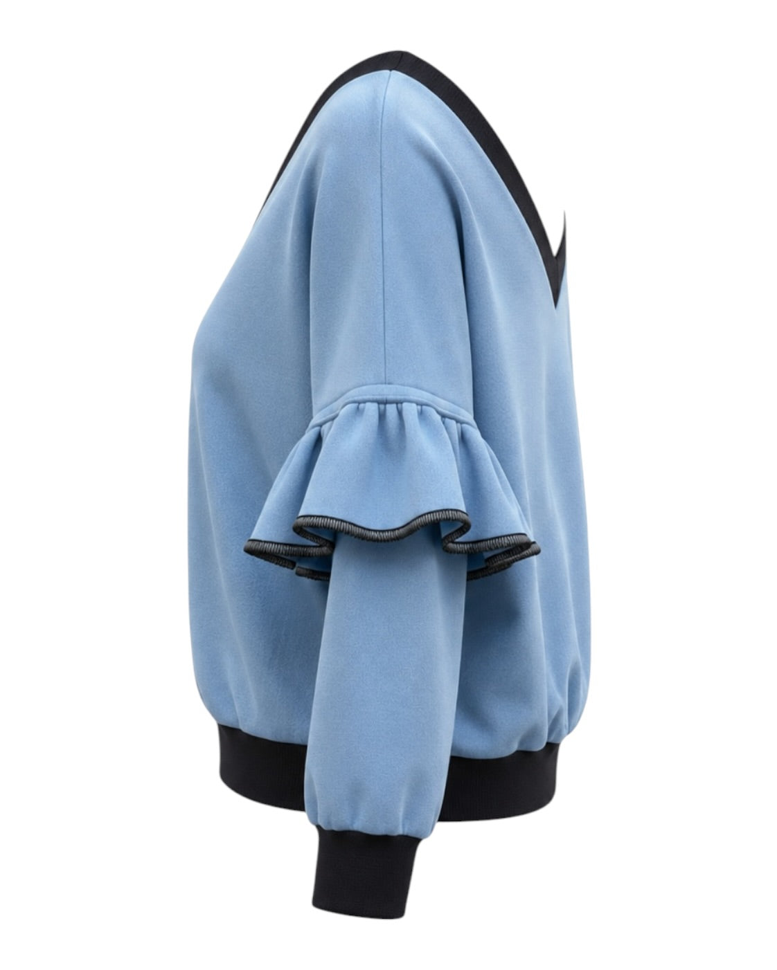 Victoria Ruffle Sleeve Sweatshirt – Blue