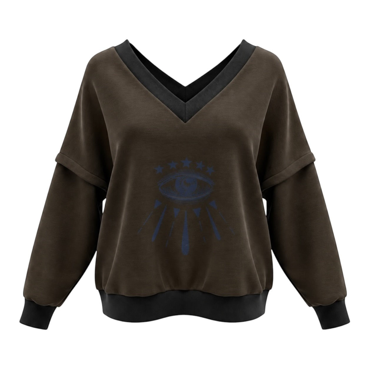 Victoria V-Neck Sweatshirt – Starry Eye Khaki