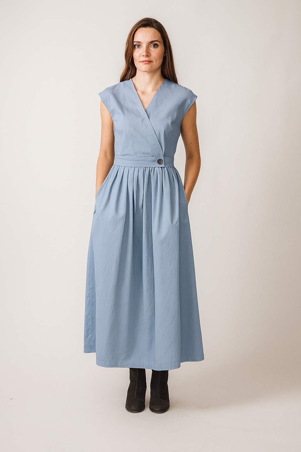 Mari Top/Waistcoat in Light Blue