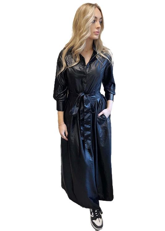 Marina Dress Shiny Black