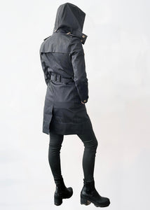 Drida Raincoat in Black Linen